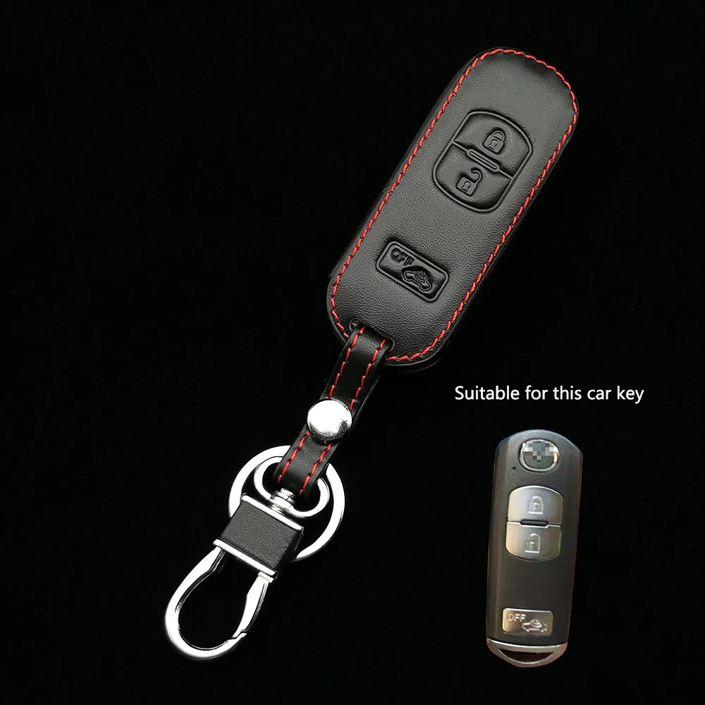 

Новый кожаный чехол для автомобильного ключа, смарт-брелок с дистанционным управлением без ключа, защитный чехол, брелок для ключей, сумка для Mazda 3 CX9 CX3 CX5 CX7 Speed, автоаксессуары