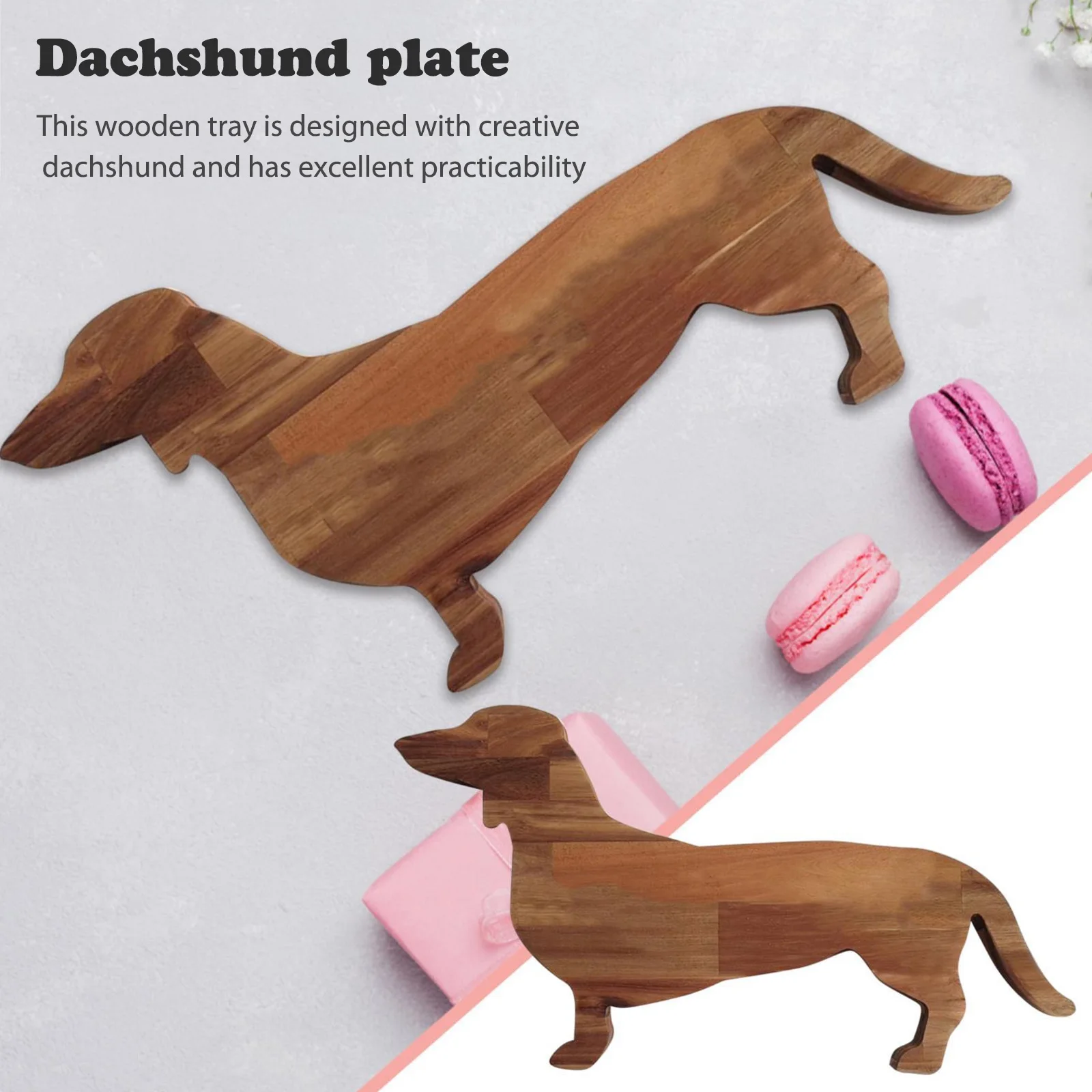 

Деревянная обеденная тарелка, забавные подносы для хранения сухофруктов в форме таксы, рождественские подарки, тарелка для приготовления е...