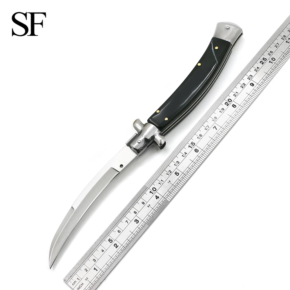 

6 Style OTF Tactical AKC Folding Knife Machete Mirror Blade Acrylic Handle Outdoor Hunting Camping EDC Multi-Function Tool