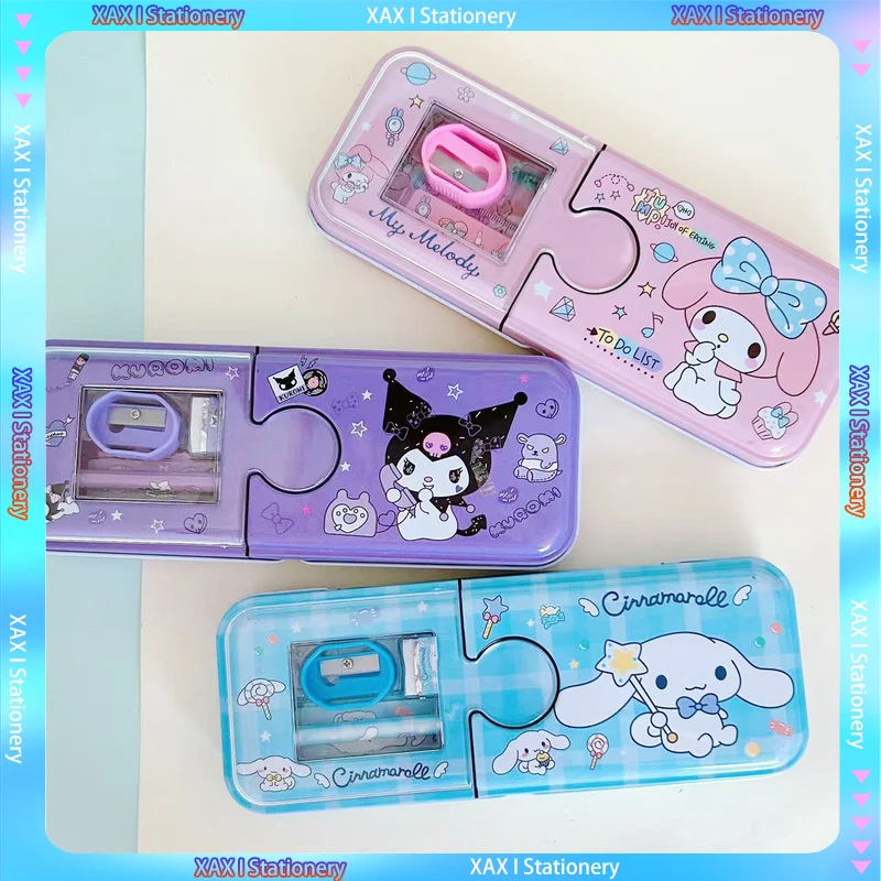 

New Sanrio Pencil Box Cartoon Student Kawaii Cinnamoroll My Melody School Pencils Case Stationery Supplies Gift Student Prizes