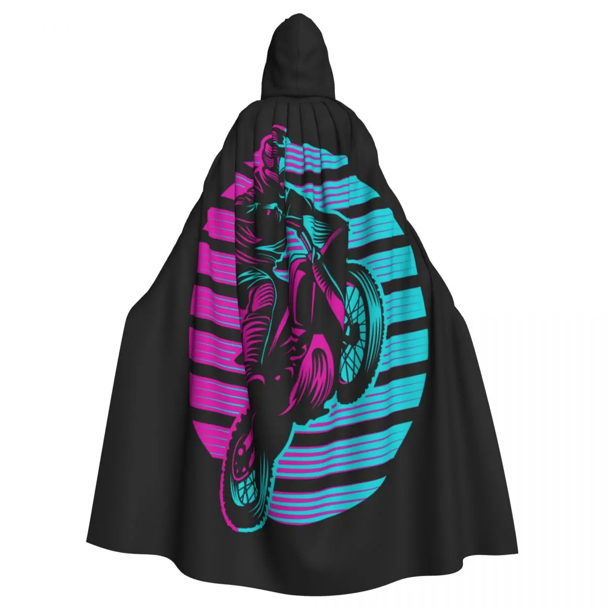

Hooded Cloak Unisex Cloak with Hood Retro Motocross Sunset Illustration Cloak Vampire Witch Cape Cosplay Costume
