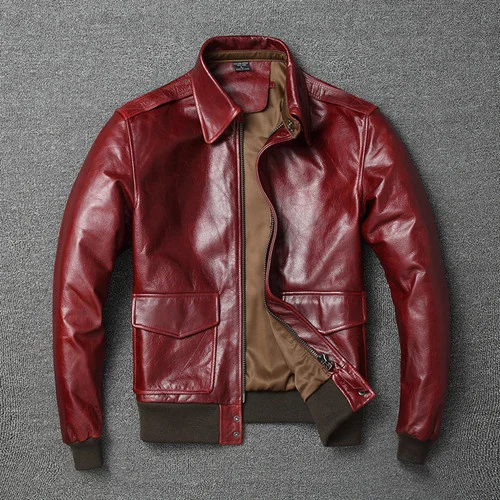 

Hombre High quality % Genuine Jacket Vintage Natural Cowskin Coat Spring Autumn Men Bomber Motorcycle Leather Chaquetas