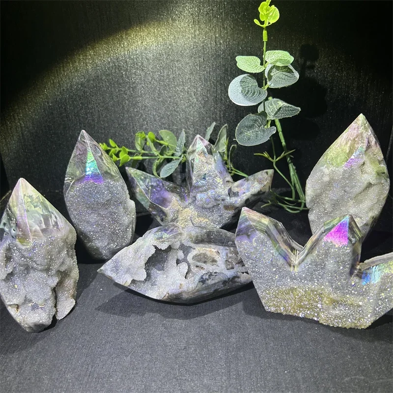 Фото #   Горячие продажи, оптовая продажа, натуральный цвет с кристаллами ауры, друзы, сфелитовый орнамент для украшения №4