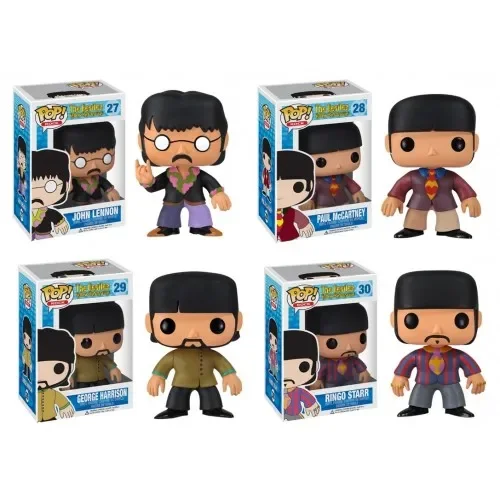 Funko Pop New The Beatles Toys Джон Леннон Пол MCcARTNEY GEORGE HARRISON RINGO STARR BLUE MEANIE 27 28 29 30 Виниловая
