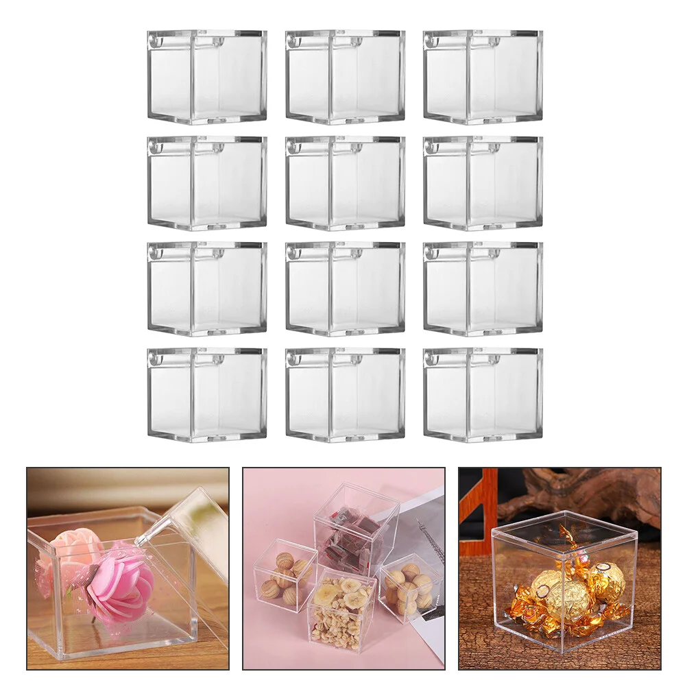 

Прозрачная квадратная сахарная коробка подарочные упаковочные коробки для хранения конфет ювелирных изделий из пластика