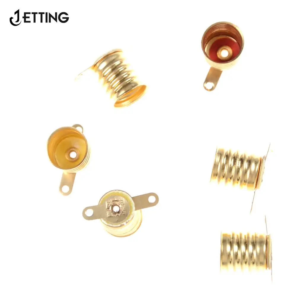 

5Pcs E10 Lamps Base Straight Copper Light Bulb Screw Base Socket Lamp Holder Bulbs Socket Home Circuit Electrical Accessories