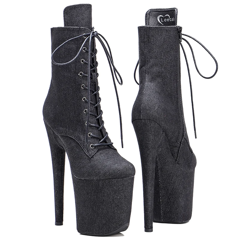 Leecabe  20CM/8inches lady Fashion  boots High Heel   platform Pole Dance boot