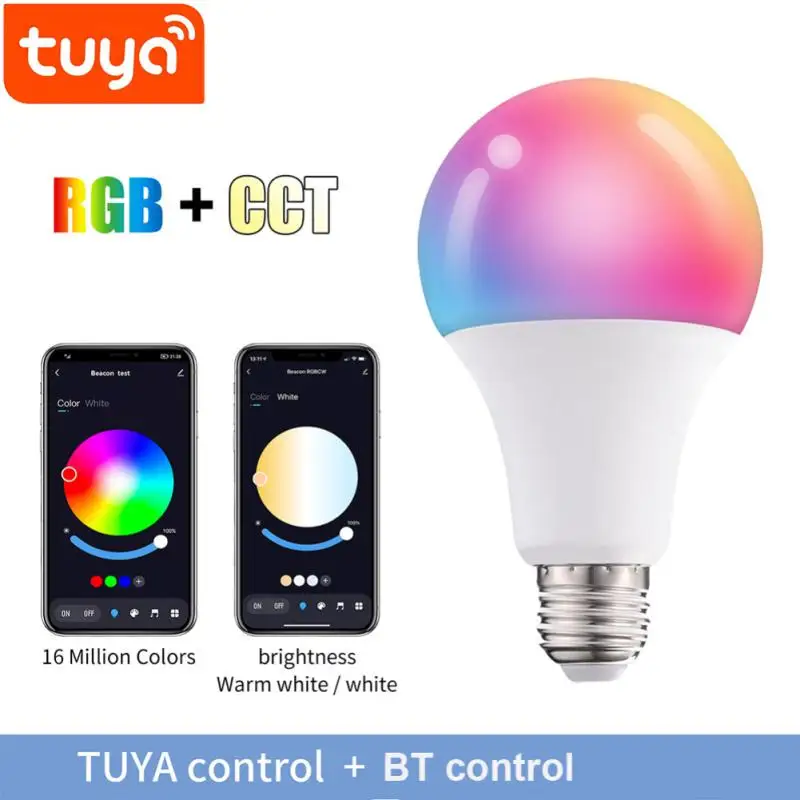 

10W E27 RGB LED Light Bulb Tuya Bluetooth Smart Lighting Lamp Color Change Dimmable Home Hotel Bar Bedroom Decor AC85-265V
