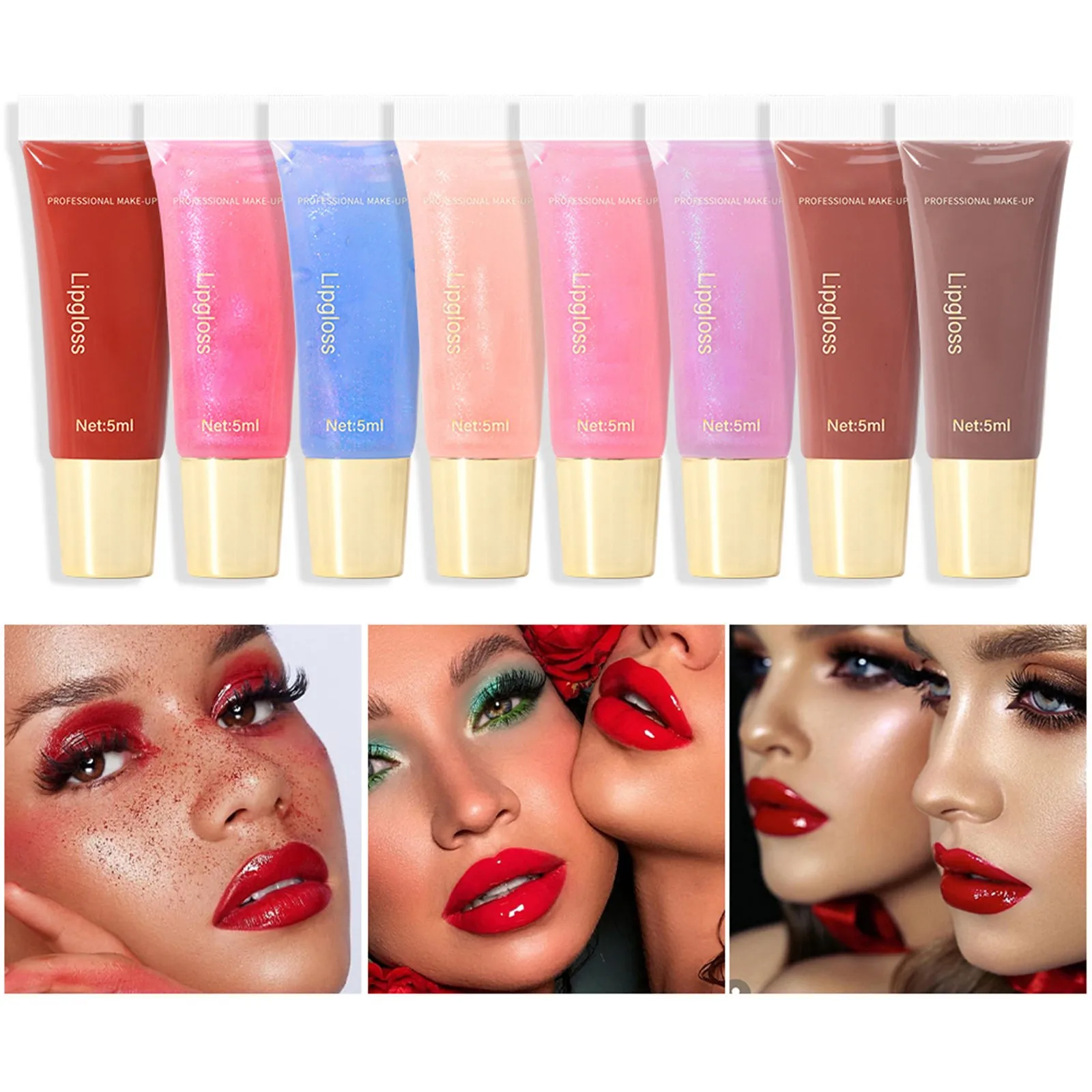 

Цветной Блеск для губ, блеск для губ, глянцевый и прохладный, губы, пухлые, увлажняющий гель для губ, блеск для губ 5 мл