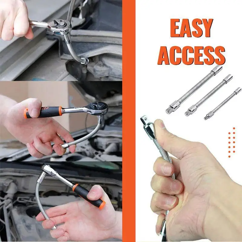

Electric Wrench Sleeve Universal Extension Rod Bendable Flexible Shaft Drill Adapter Flexible Extension Rod Home Tool Repair Kit