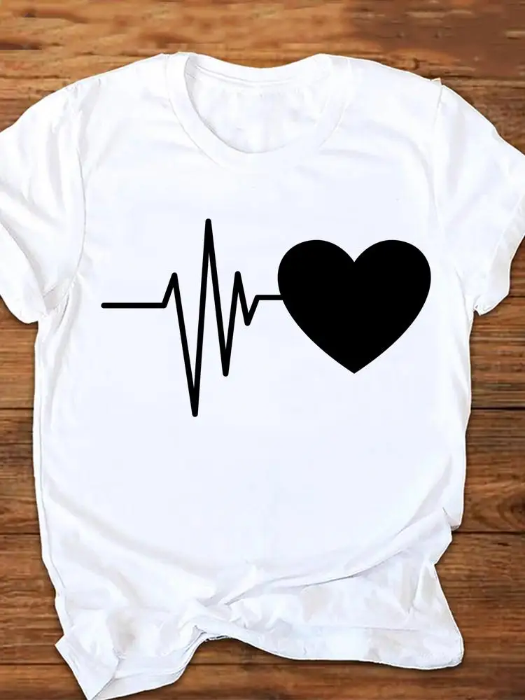 

Футболка женская летняя с коротким рукавом и графическим принтом