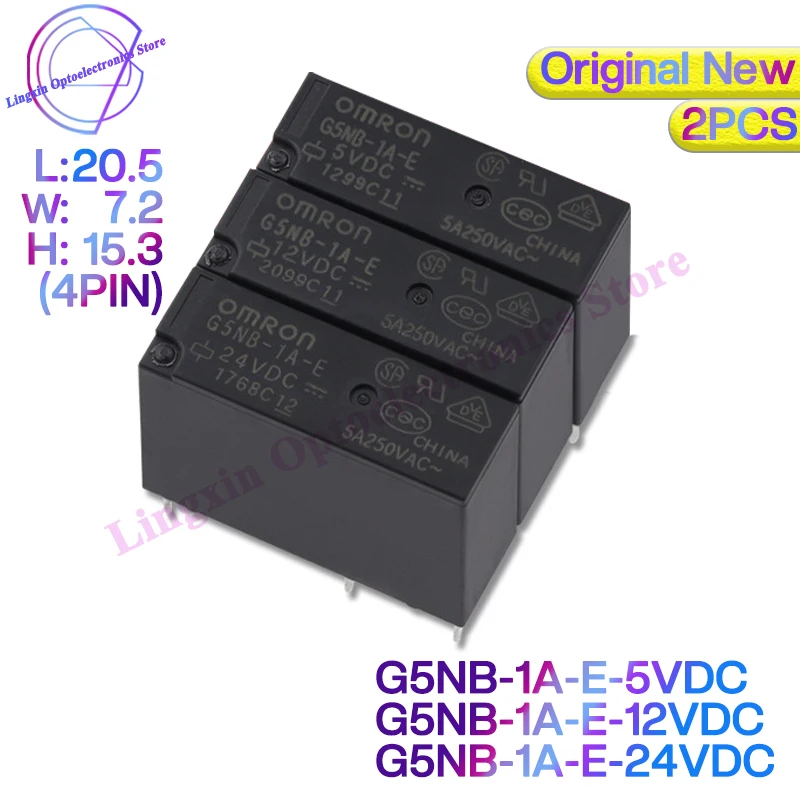 

2PCS OMRON G5NB-1A-E-5VDC G5NB-1A-E-12VDC G5NB-1A-E-24VDC G5NB-1A-E 5VDC 12VDC 24VDC 5A 4Pin Power Relay 100%Original new