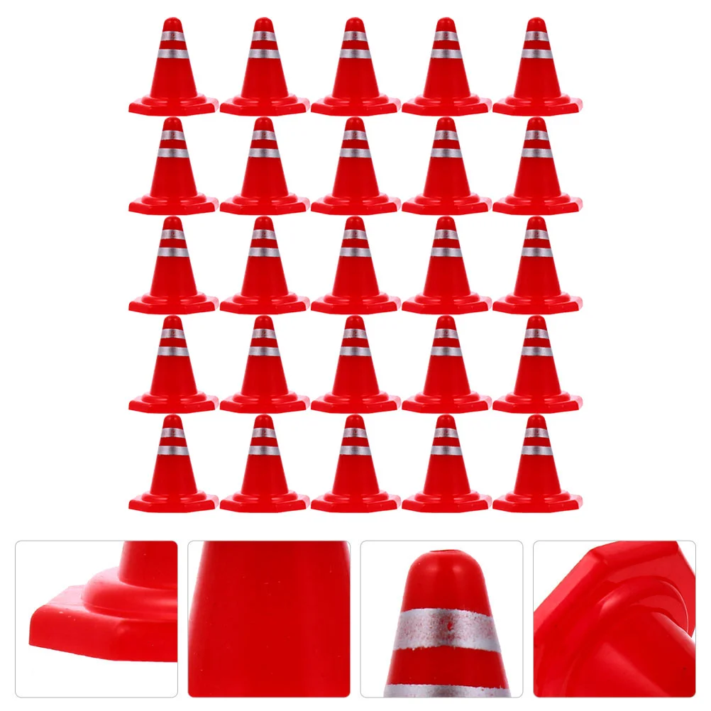 

25 Pcs Party Supplies DIY Traffic Sign Dinning Table Decor Plastic Miniatures Roadblock Simulation Dining
