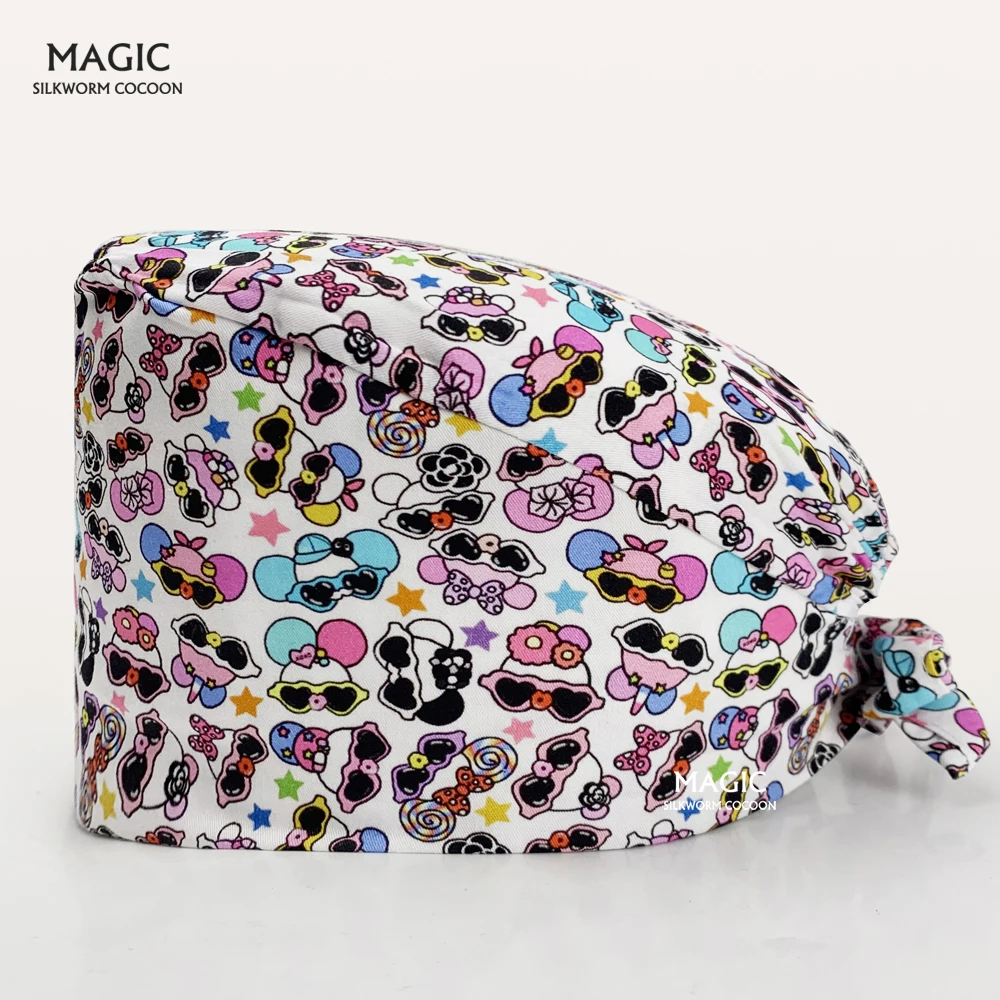 

Унисекс скрабы кепка 100% хлопок милая печать докторская шапочка для домашних животных больница докторская модель головной убор для шеф-пова...