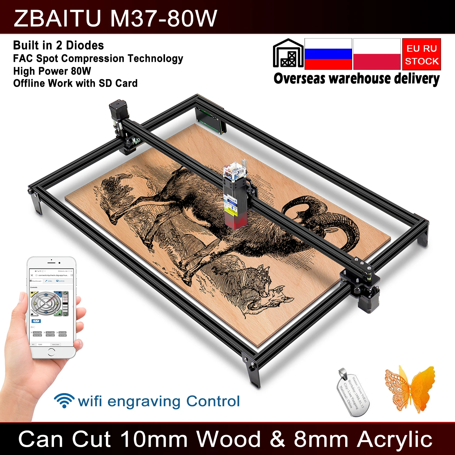 Special Price Zbaitu CNC WiFi laser engraver cutter cutting engraving machine router Lightburn grbl control mobile phone Special Price Zbaitu CNC WiFi laser engraver cutter cutting engraving machine router Lightburn grbl control mobile phone