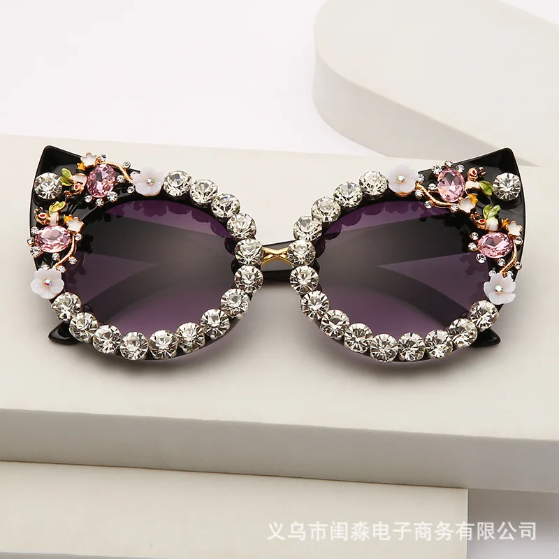 

2022 New Roses Baroque Sunglasses Women's Lentes Oculos Gafas De Sol Feminino Lunette Soleil Flowers Sun Glasses Mujer