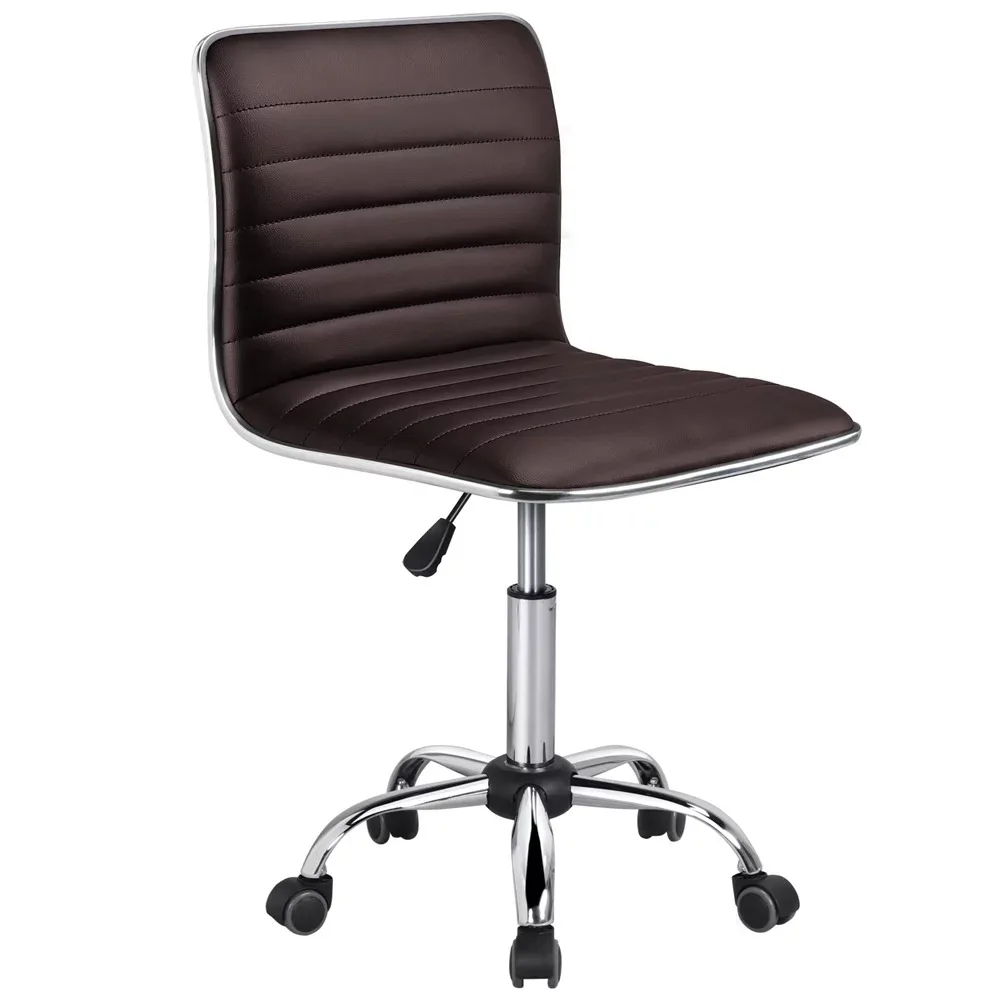 

SMILE MART Task Chair with Swivel & Adjustable Height, 265 lb. Capacity, Brown,19.00 x 19.00 x 36.60 Inches