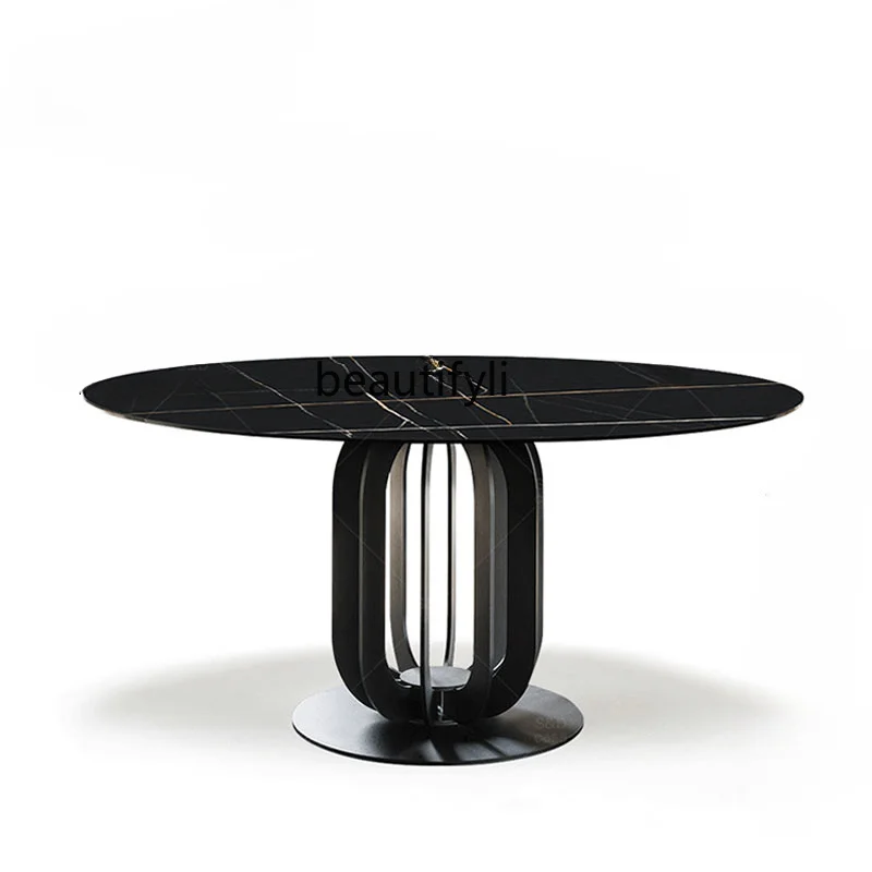 

yj Italian Imported Stone Plate Marble Dining-Table round Table Nordic Modern Minimalist round Dining Table