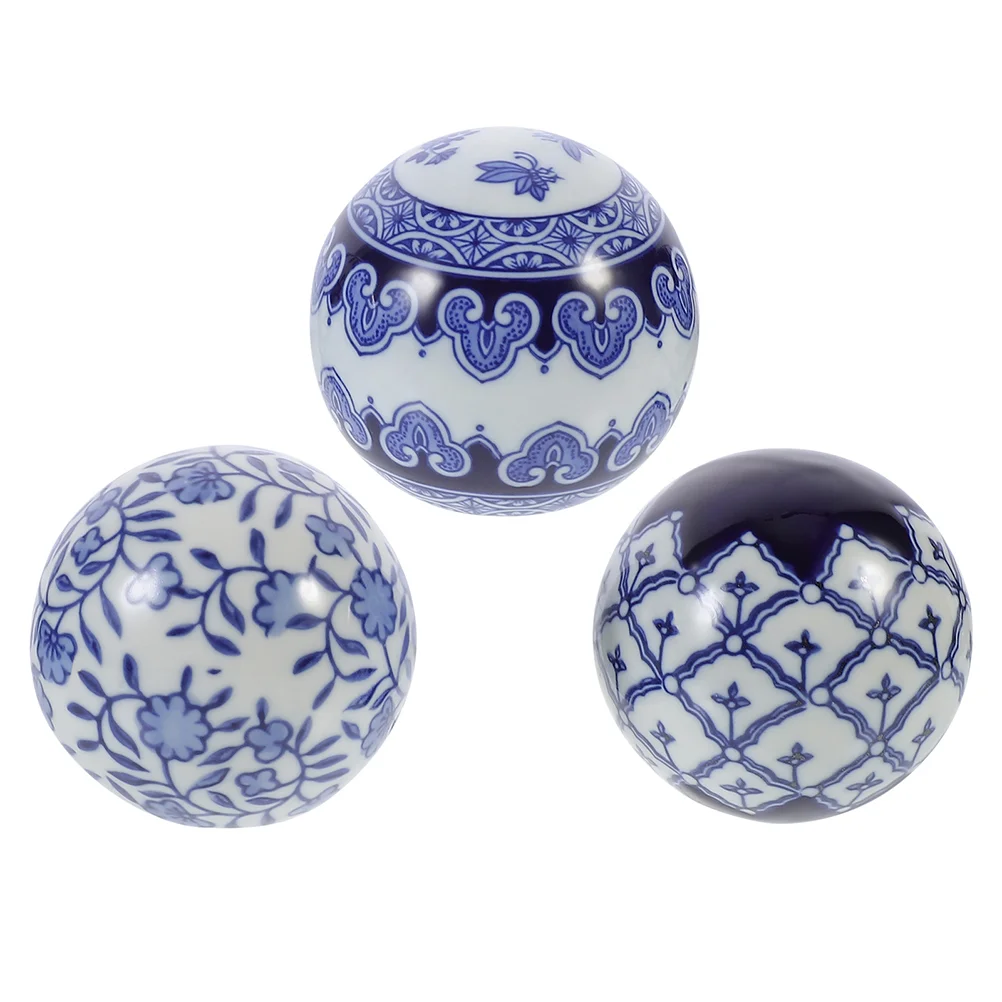 Balls Decorative Ceramic Blue Porcelain Orbs White Floating And For Ball Decor Bowls Bowl Centerpiece Home Spheres Fish Filler