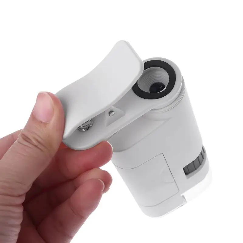 

80-120X Microscope With Phone Clip LED Lamp Magnifier Loup Textile Microscopes