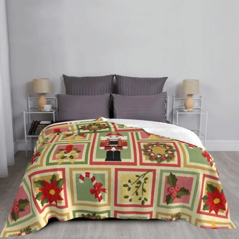 

Nutcracker Flannel All Season Christmas And New Years Multi-Function Soft Throw Blankets For Bed Car Bedspread