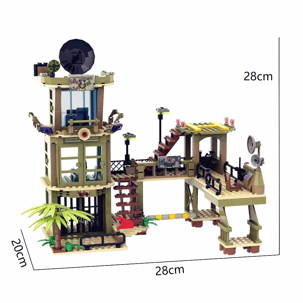 870 шт. Детский конструктор командный центр
