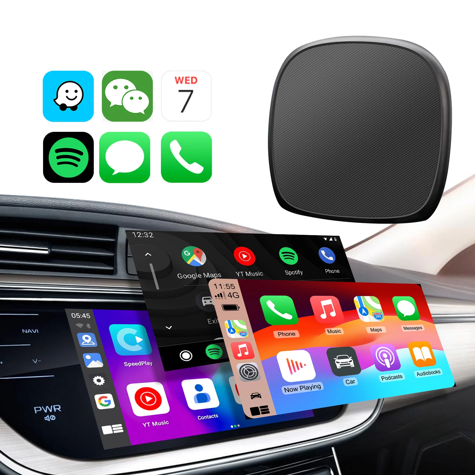 Фото Ezonetronics CarPlay Android Ai Box Проводной к беспроводному carplay Android Восьмиядерный процессор 4G + 64G 8G + 128GP Поддержка Plug and Play Выход HDMI №2