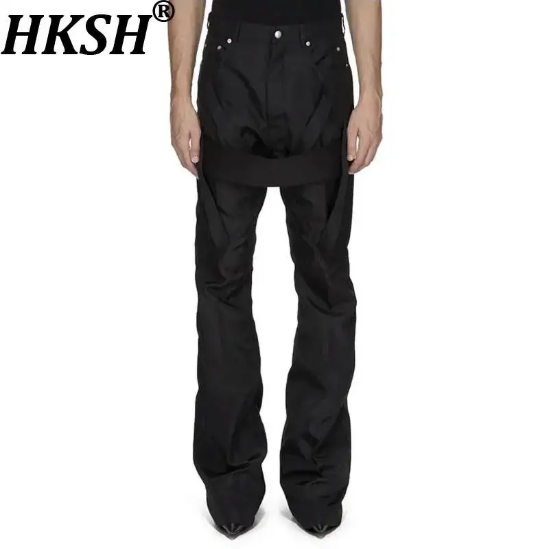 Фото Мужские брюки HKSH Spring Autumn New Tide Dark Original RO с расклешенными штанинами, из плотной ткани, универсальные, в стиле High Street Safari, HK25318 №1