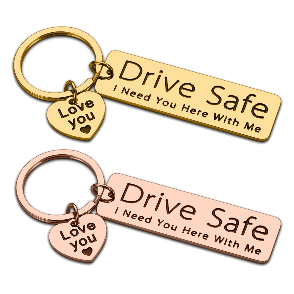 Love You Key Chain Keyrings Gift Drive Safe I Need You Here with Me Keychains Couples Boyfriend Gift for Husband Birthday images - 6