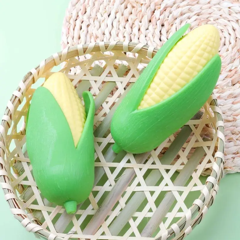 

New Cute Peeled Corn Squishy Simulation Creative Corn Lala Le Venting Fruit Pinching Tricky To Relieve Boredom Funny Vent Toy