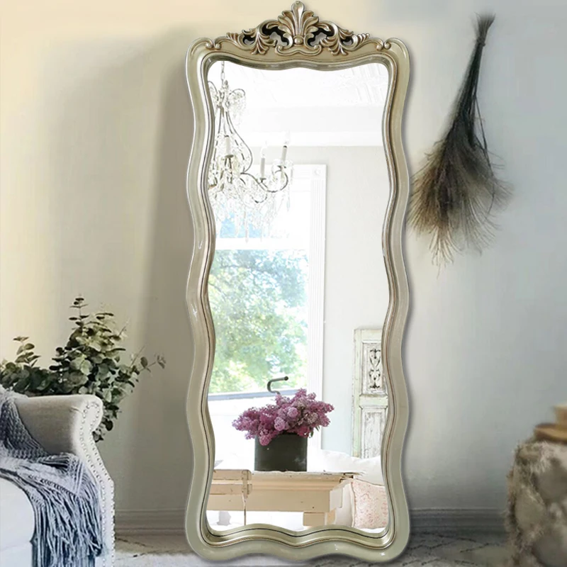 

Aesthetic Luxury Mirror Full Body Large Macrame Irregular Floor Mirror Vintage Living Room Espelho Parede Room Decoration