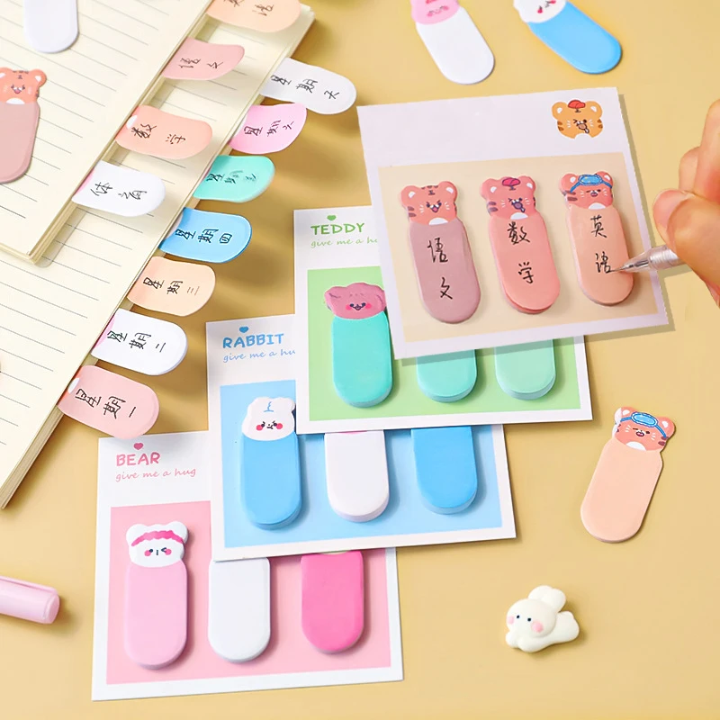 

4 шт. индексные наклейки, Мультяшные блокноты для записей, милые наклейки маркер метки, бумажные стикеры, канцелярские принадлежности для шк...