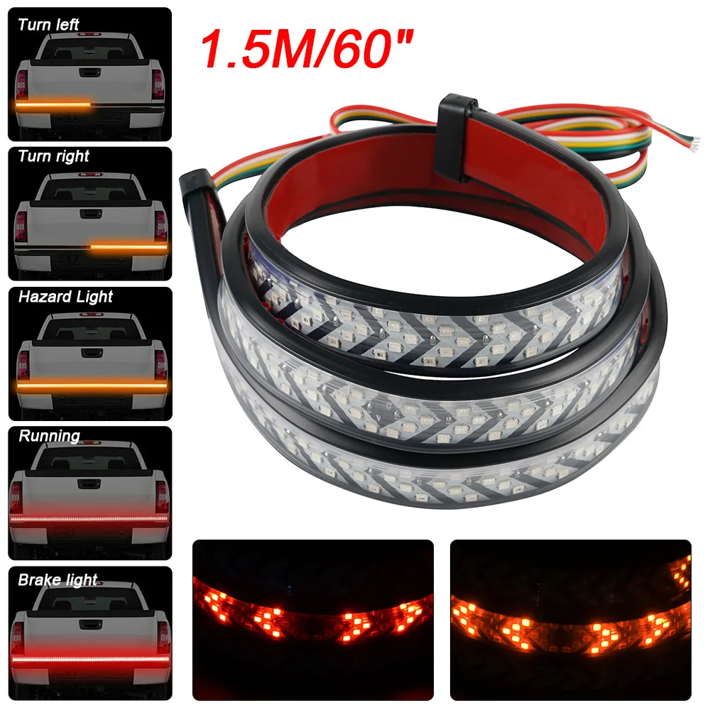 

Светодиодсветильник лента 1,5 м для задних ворот, указателей поворота, стоп-сигналов, задних фонарей, полоса для Ford F-150, Dodge Ram 1500, Chevrolet GMC, Toyota