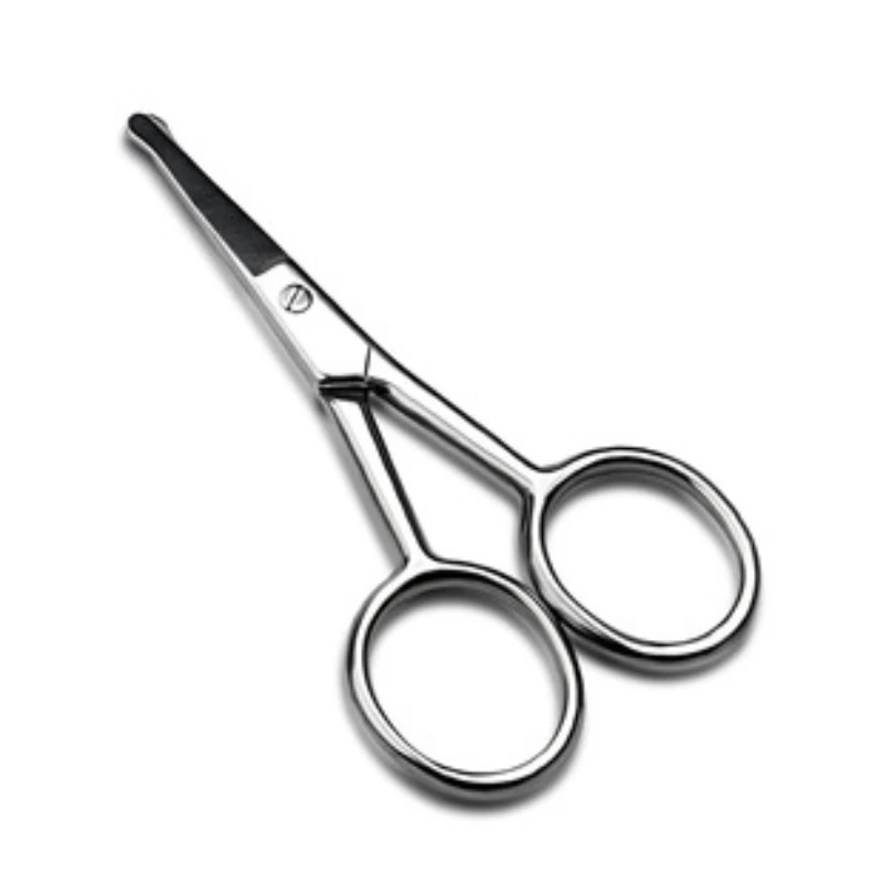 Stainless Steel Round Head Nose Hair Scissors Makeup Eyebrows Small Scissors Beard Scissors Beauty Tools Makeup Tools 가위 images - 6