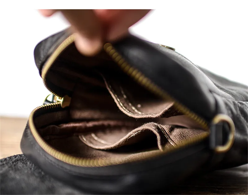 Casual vintage high-quality genuine leather men's small phone bag weekend organizer real leather mini shoulder crossbody bag