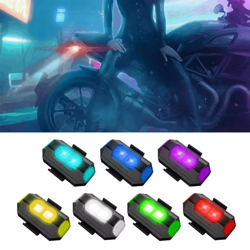 

LED Anti-collision Warning Light Mini Signal Light Drone with Strobe Light 7 Colors Turn Signal Indicator Motorcycle