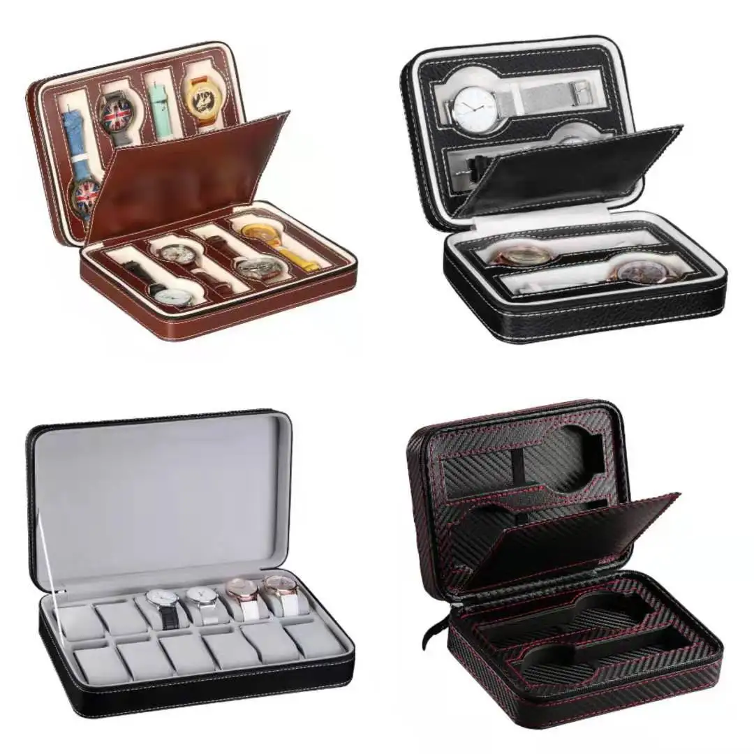 PU Leather Watch Box Watch Dislpay Box Exquisite Watch Glasses Storage Box Easy Carry Men Women Watch Jewelry Organizer Case