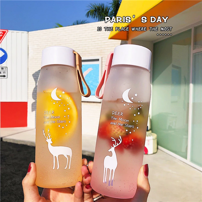 

Leakproof Drop-Proof Cute Cartoon Mug Girl Travel Outdoor Biking Tumbler 560ml Portable Water Bottle Plastic Sports Drinking Cup