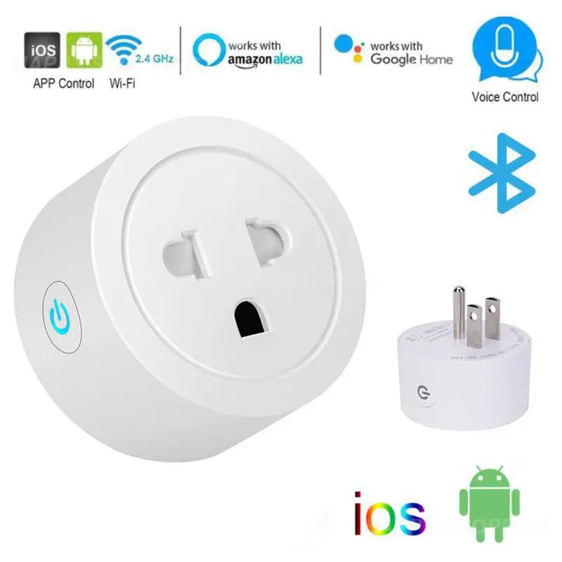 

Smart Plug Mini Voice Control Timing Function Wifi 16a New Plug Fire Retardant Bluetooth Wireless With Power Monitoring Tuya