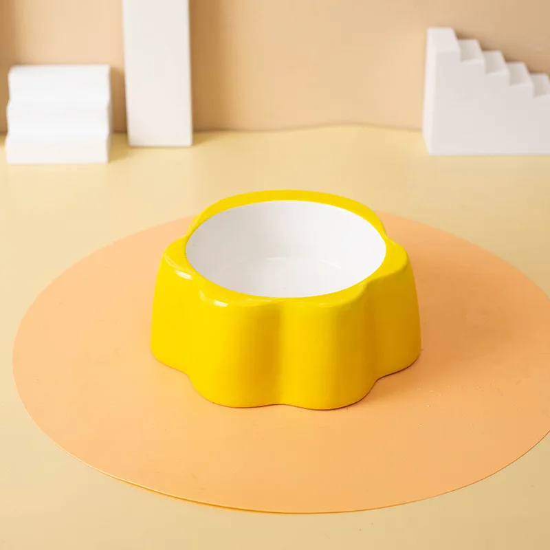 

Мультяшная керамическая миска для питомцев для защиты высоких ног, керамическая миска для питомцев для кошек и собак, нескользящая миска дл...