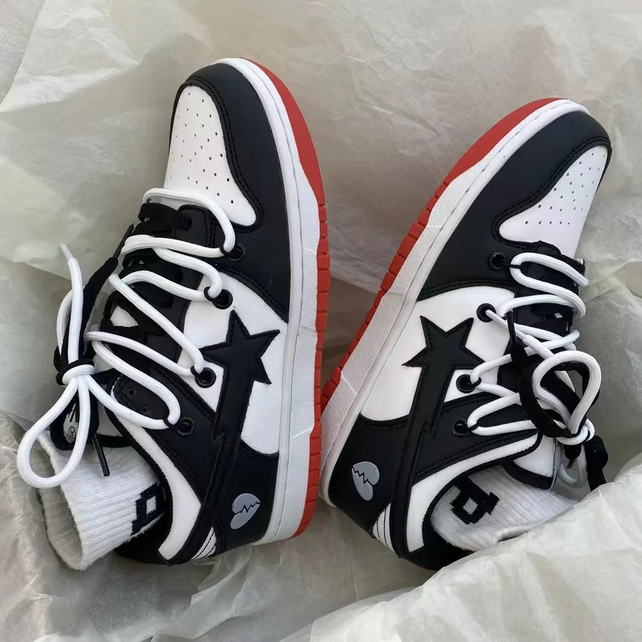 Women's Casual Sneakers Personalized Stars Running Sport Shoes Tennis Shoes Skateboard Shoe Trainers Skate Flat Walking Sneakers