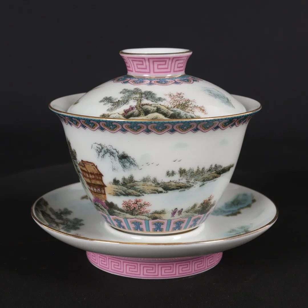 Семейная чаша с крышкой керамическая чашка Gongfu teif Jingdezhen Ceramics Gaiwan для чайной