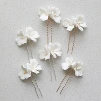 slbridal handmade freshwater pearls ceram flower bridal hair pin set wedding hair sticker hair accessories women hair jewelry