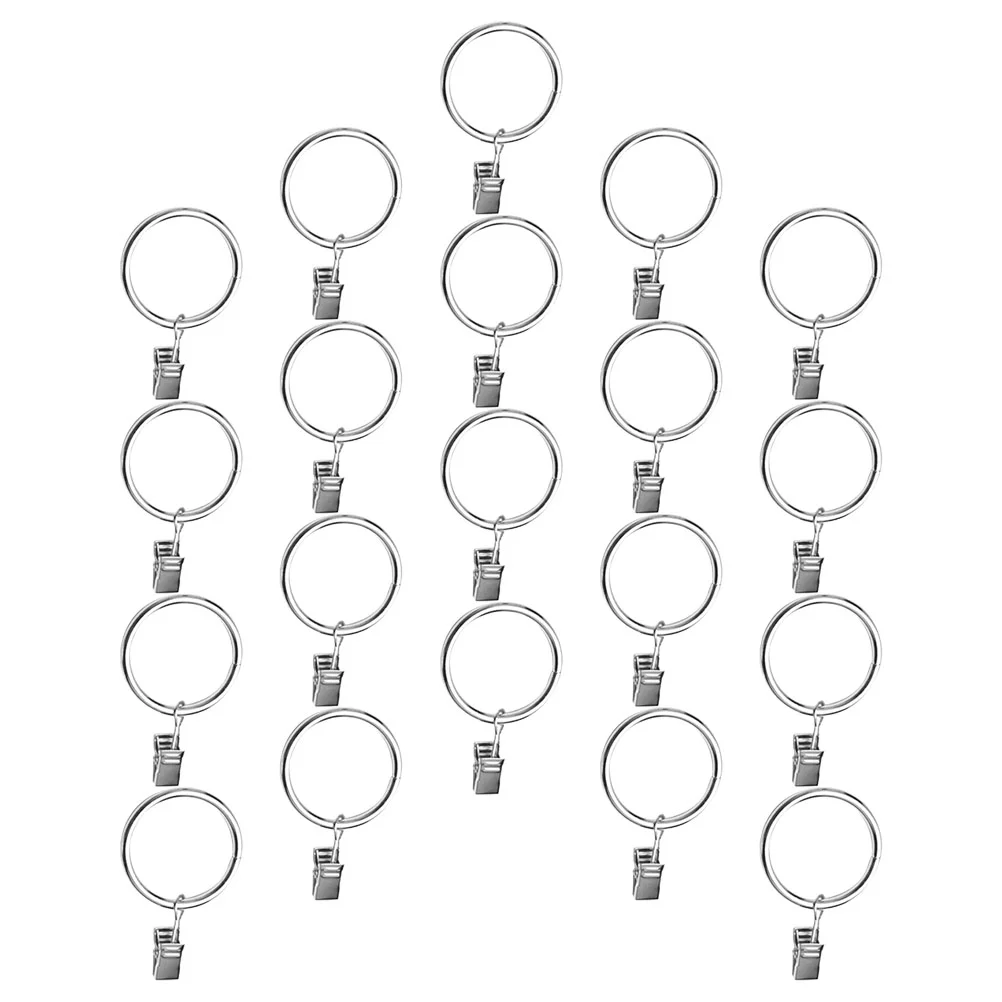 

20 шт. кольца для занавесок драпировочные кольца металлические твердые зажимы для занавесок стержни вешалки кольца с кольцами