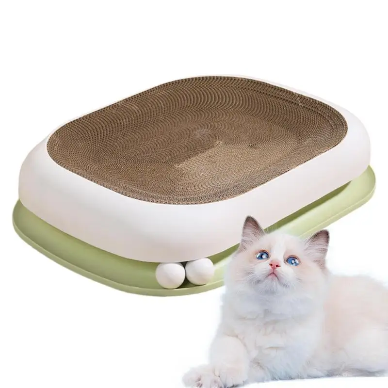 

Cat Scratching Pad Corrugated Scratcher Cardboard Bed Couch Double Layer & Ball Cat Scratcher Recycle Corrugated Paper Pad