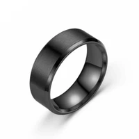 vintage mens ring stainless steel 6mm wide matte double bevel simple mens fashion jewelry ring gift wholesale