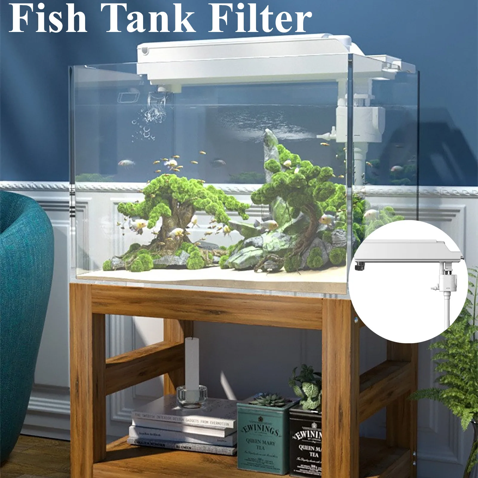 

Fish Tank Filter with Filter Box Filtration Circulation System External Fish Tank Small Filter System Silent Noise Reduction
