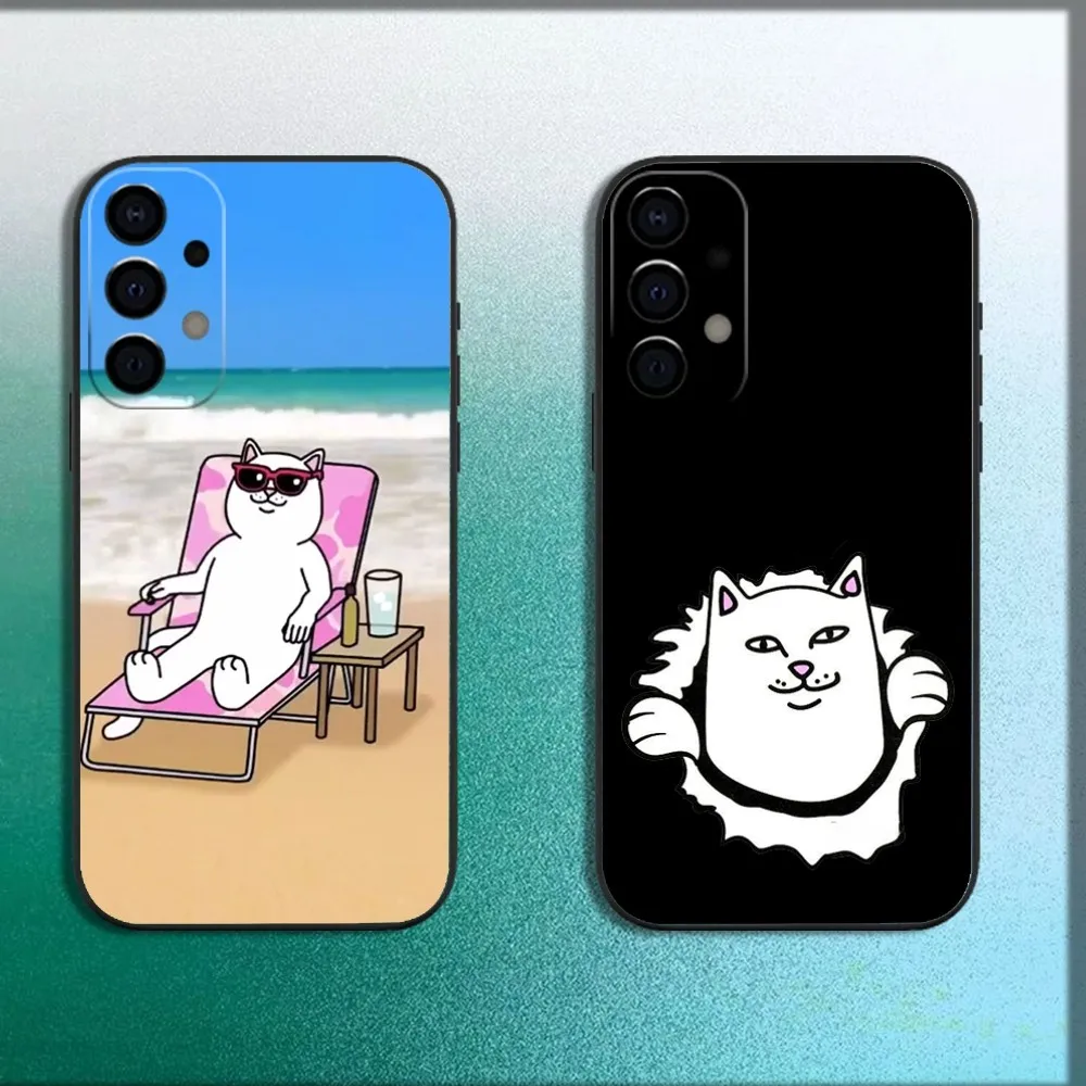 Крутой чехол для телефона Cat R-RipndipS Samsung Galaxy A13 A21s A22 A31 A32 A52 A53 A71 A80 A91 мягкий черный