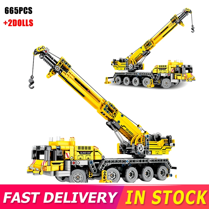 

Sembo Engineering Truck Vehicle Model Building Blocks Crane Bulldozer Car City Construction Moc Bricks Set For Children Kids