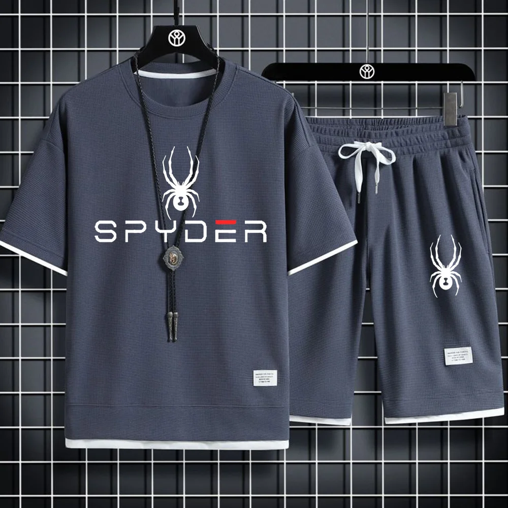 męskiego garnituru sportowego Letnie stroje Dwuczęściowy zestaw Koszulka piłkarska i spodenki Markowa kamizelka do biegania O...